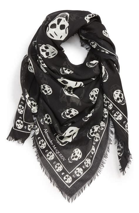 alexander mcqueen skull print scarf.